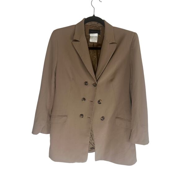 Piazza Sempione Women's Wool Blend Blazer IT 42 Beige Double-Breasted Jacket - Picture 5 of 12